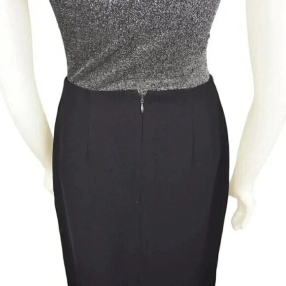 Vintage Jacob Maxi Navy Blue Pencil Skirt Side Slit Size 7/8 - Picture 4 of 9